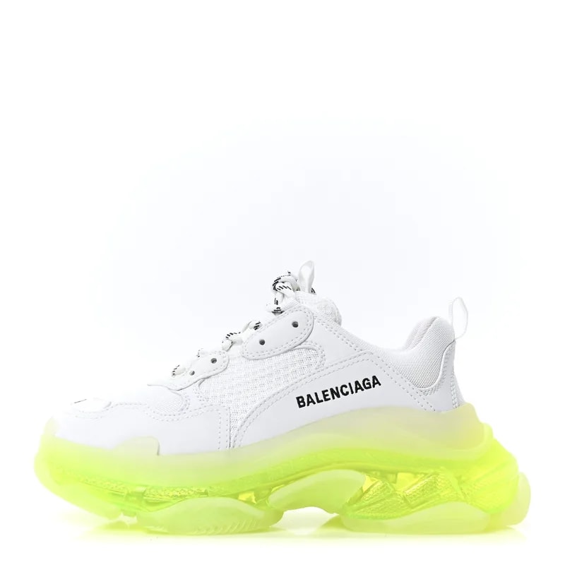 Balenciaga — Fabric Clear Sole Fluo Triple S Sneakers 38 Fluo — Sneaker — resale