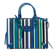 Balenciaga — Balenciaga Mini Striped Papier A6 Zip Around — Handbag — resale