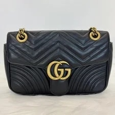 Gucci — G26 Gucci GG Marmont Medium Chevron Flap Chain — Handbag — resale