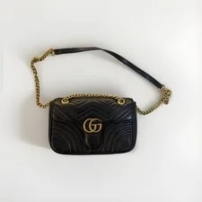 Gucci GG Marmont Chevron Chain Strap Flap Small, Dust Card 3