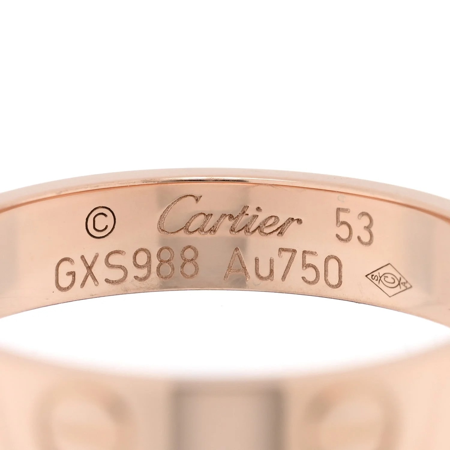 18K 3.5mm Love Wedding Band 53 6.5 4