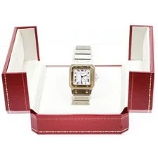 Cartier Santos GalbeeLM 81036288 Date YG Bezel White Dial Automatic 's_957476 2