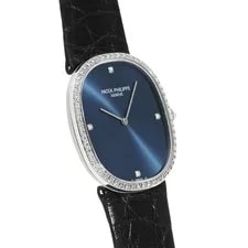 Patek Philippe Golden Ellipse 3849G-001 Blue White Gold Manual Winding #W572 3
