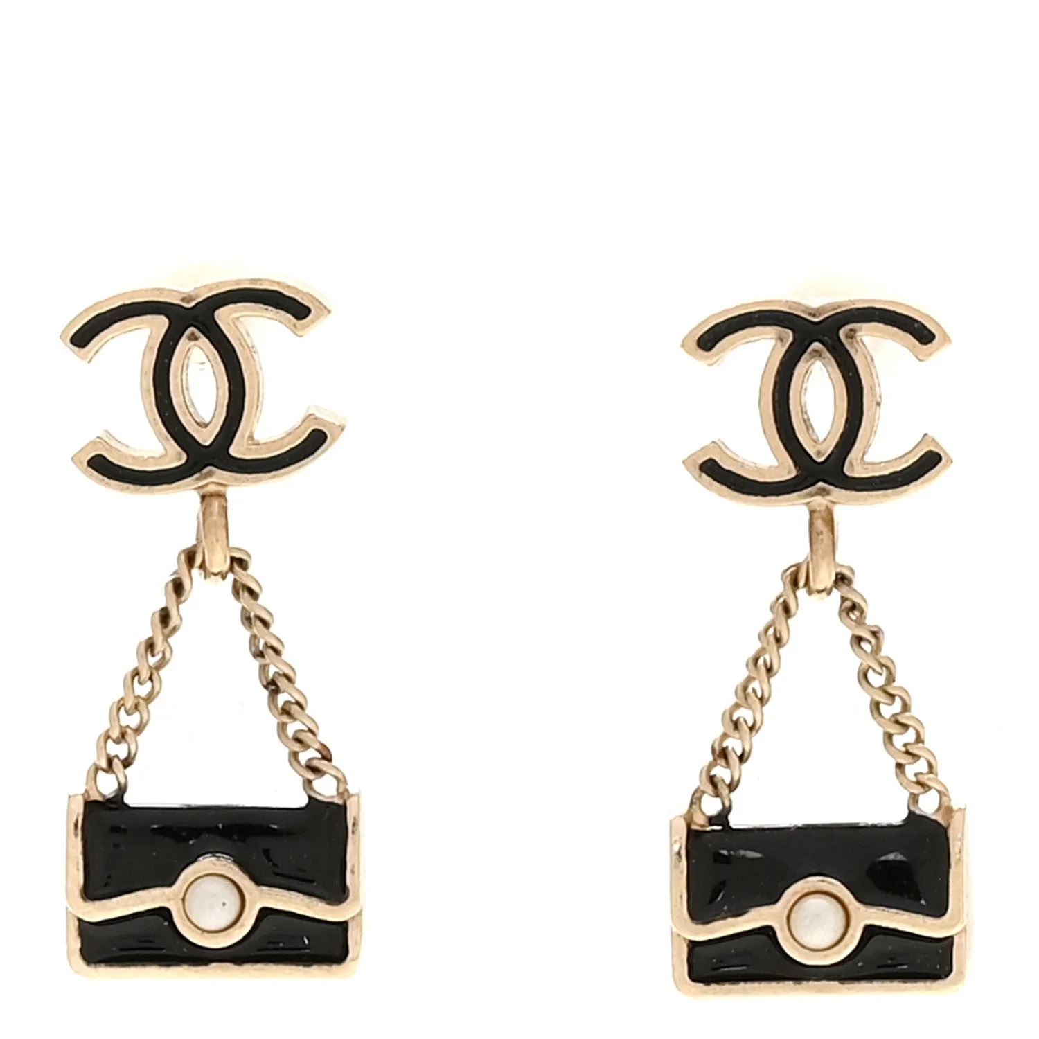 Chanel — Enamel CC Flap Bag Drop — Jewelry — resale