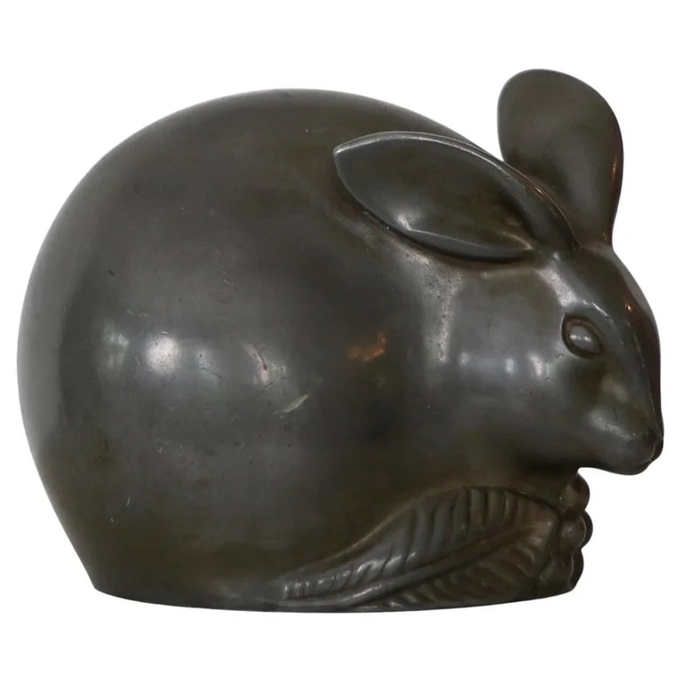 Just Andersen — Diskometal Rabbit Sculpture Designed By Just Andersen, 1930s, Denmark — decorative_object — resale
