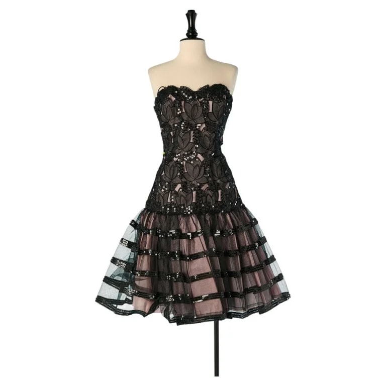 Victor Costa — Sequin Lace and Tulle Bustier Dress Victor Costa — Clothing — resale