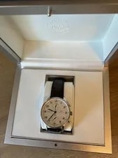 IWC Portugieser Silver Black Leather Strap - IW371446 2