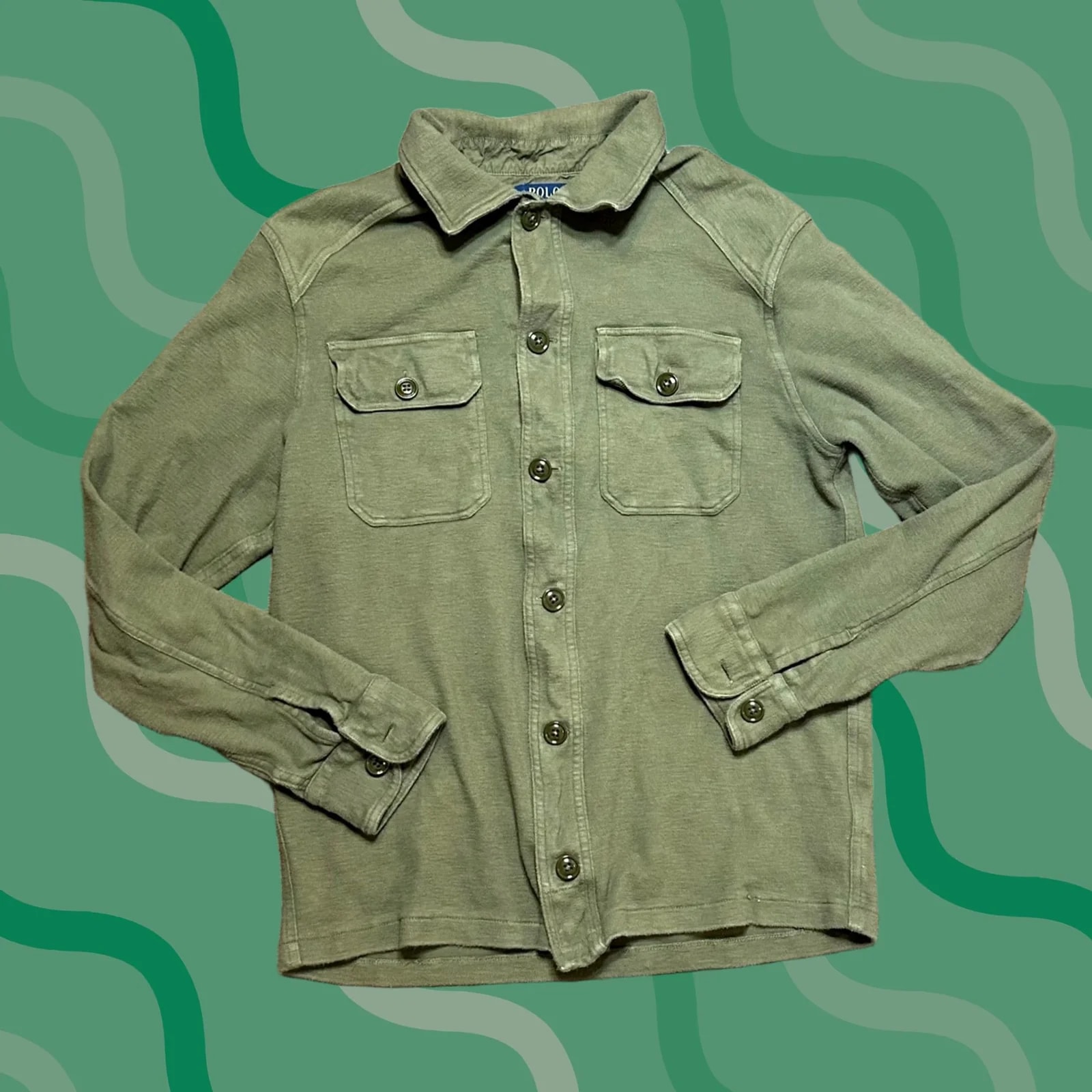 Polo Ralph Lauren — Polo Ralph Lauren Cotton Workshirt Jacket Shacket Moleskin Sz M Button-Up Collared Long Sleeve — streetwear — resale