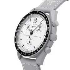 Omega Xswatch Moonwatch1965 S033M106 White Bio-Ceramic Quartz #W3217 2