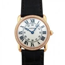 Cartier — Cartier Ronde WR000351 Pink Gold Leather Diamond 29.0mm Silver Dial #YKW344 — Watch — resale