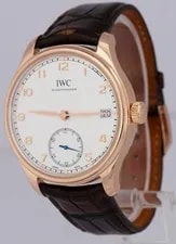 IWC Portugieser 18K Rose Gold White Arabic IW510204 Manual 43mm 3