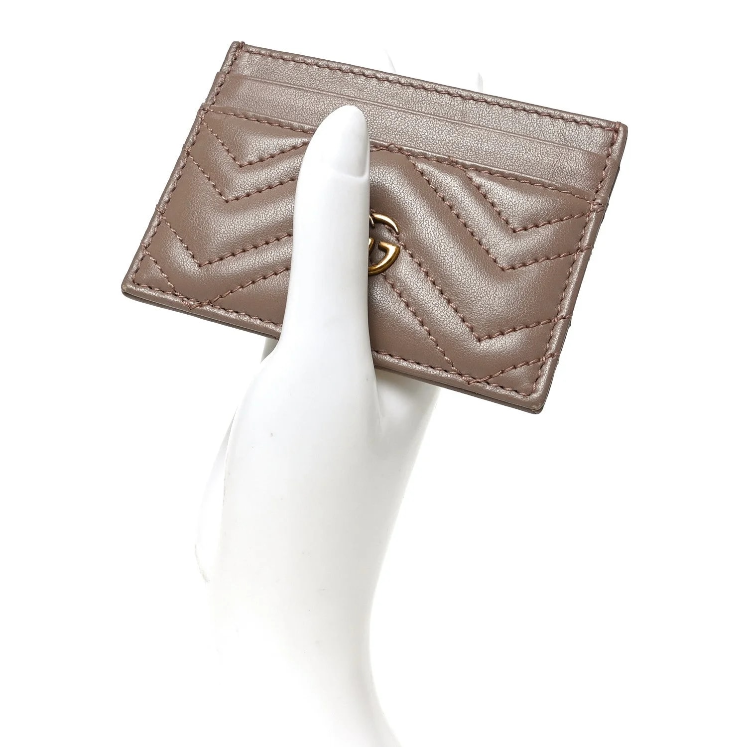 Matelasse GG Marmont Card Holder Porcelain 2