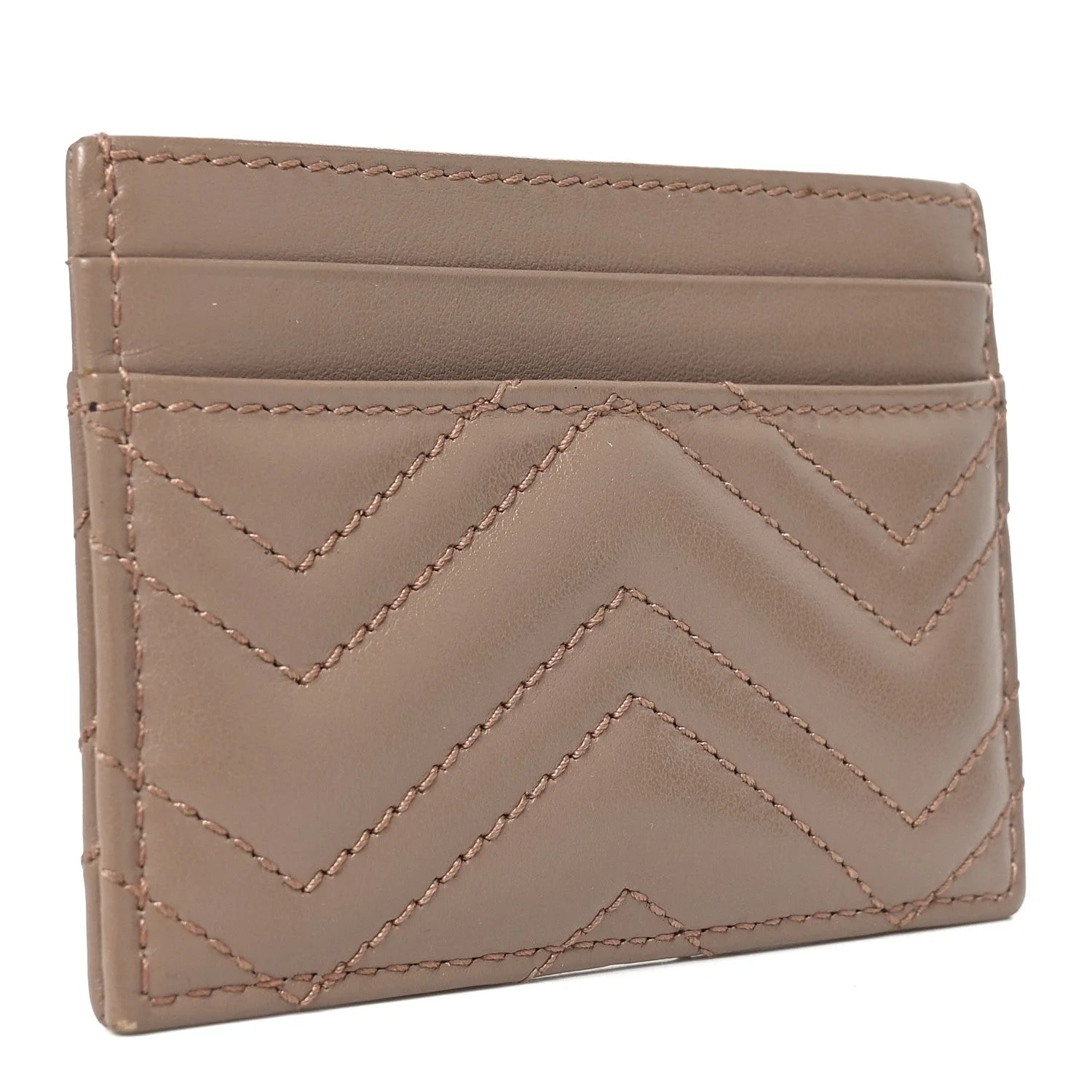 Matelasse GG Marmont Card Holder Porcelain 3