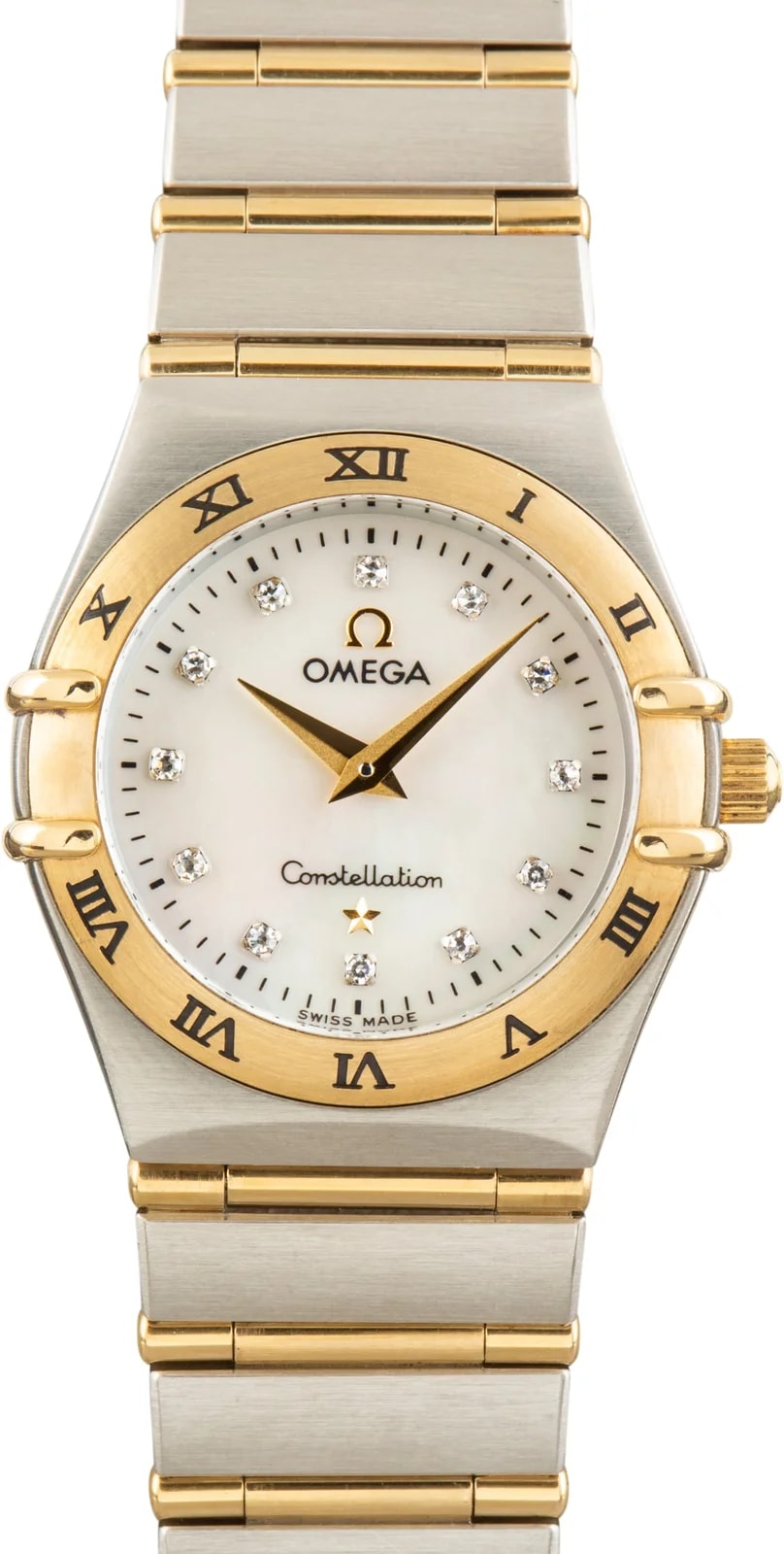 Two-Tone Omega Constellation Mother of Pearl Diamond Dial 2