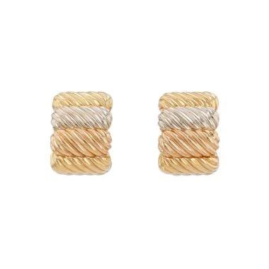 Ojperr — A Pair of O.J. Perrin Ear Clips in Yellow Gold, White Gold and Rose Gold — Jewelry — resale