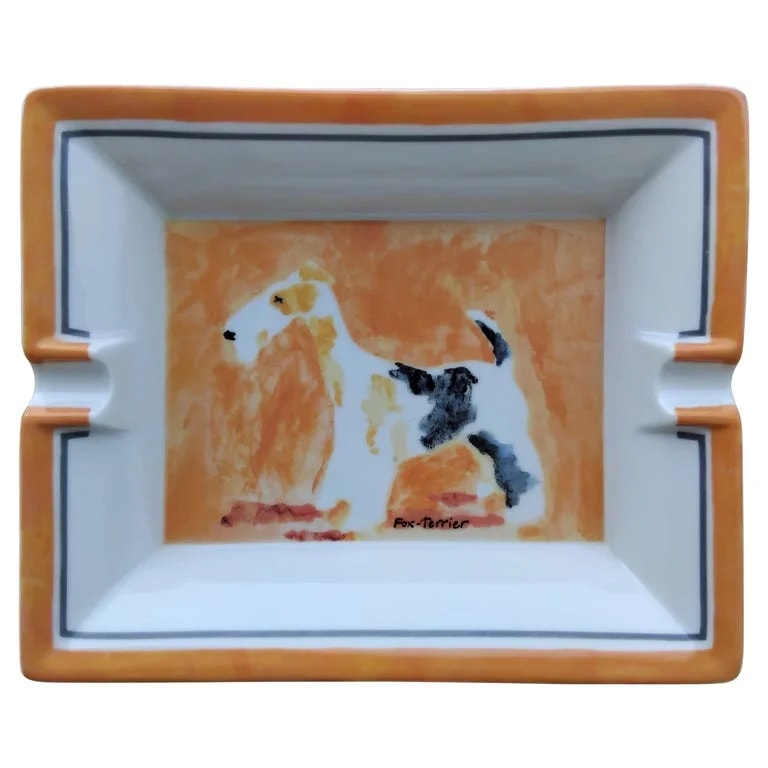 Hermès — Hermès Cigar Ashtray Change Tray Fox Terrier Dog Porcelain — decorative_object — resale