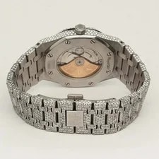 Audemars Piguet Royal Oak 41mm Steel Silver Dial Diamond Custom 15400St 4