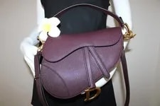 Dior — Christian Dior Bag Grained W Strap, Box, and Dust — Handbag — resale