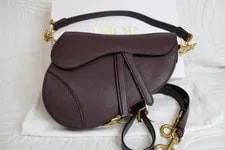 Christian Dior Bag Grained W Strap, Box, and Dust 4