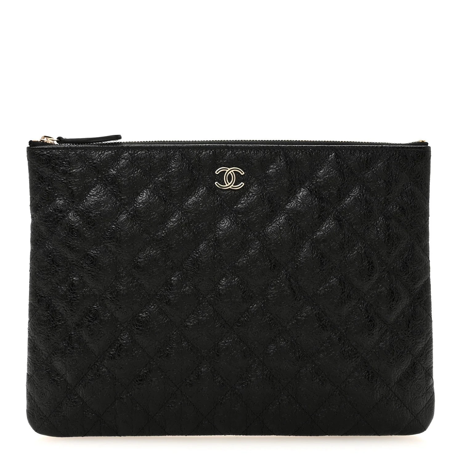 Chanel — Camellia Embossed Medium Cosmetic Case — Accessory — resale