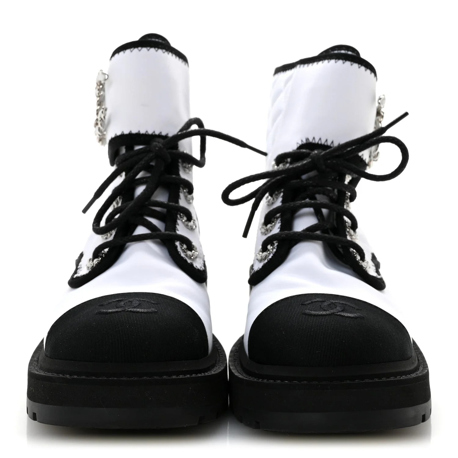 Fabric Grosgrain Cap Toe Lace Up Combat 36.5 3