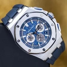 Audemars Piguet Royal Oak Offshore Chronograph 42mm Blue AP 26480ti Full Set 2