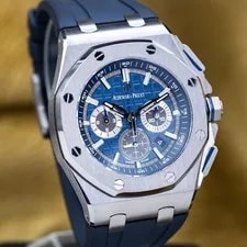 Audemars Piguet Royal Oak Offshore Chronograph 42mm Blue AP 26480ti Full Set 3