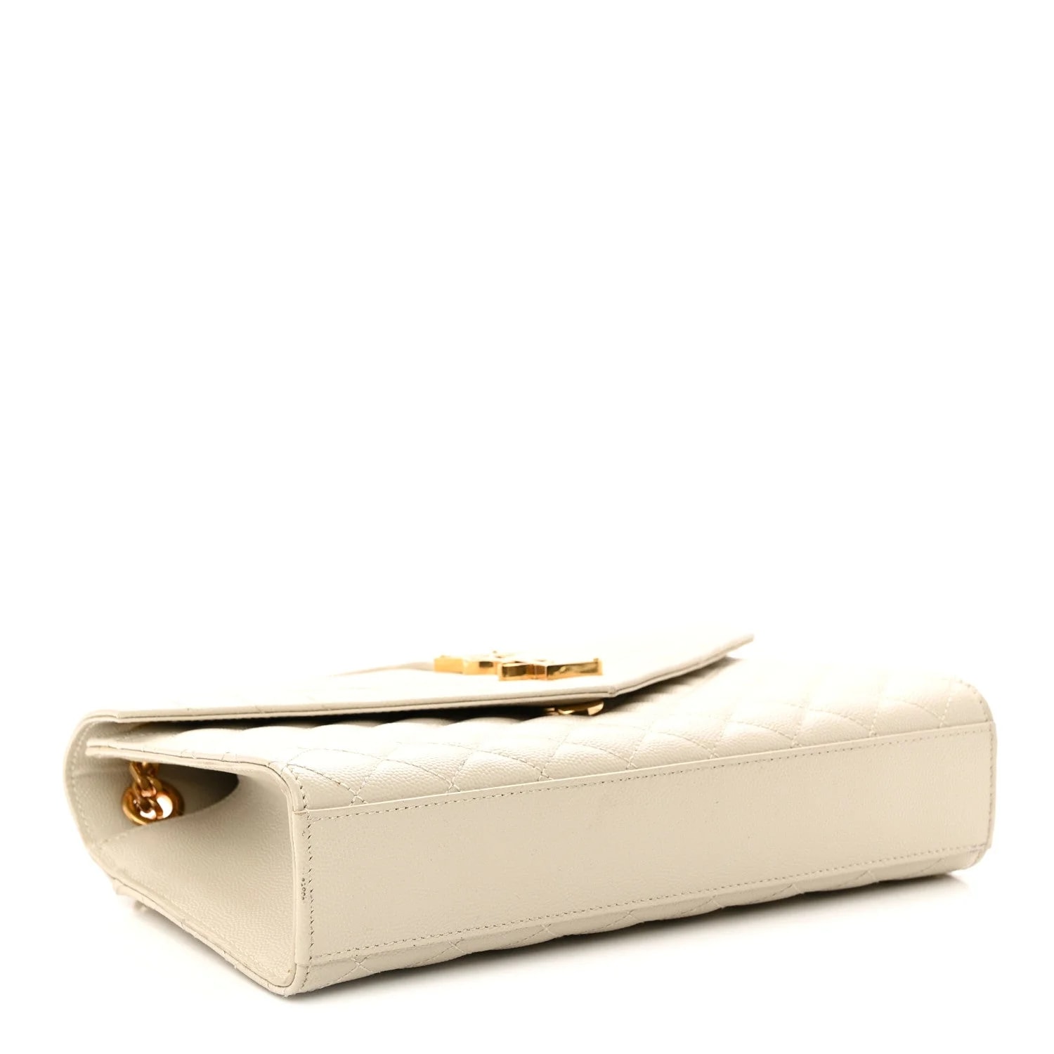 Grain de Poudre Textured Mixed Medium Triquilt Satchel Crema Soft 4