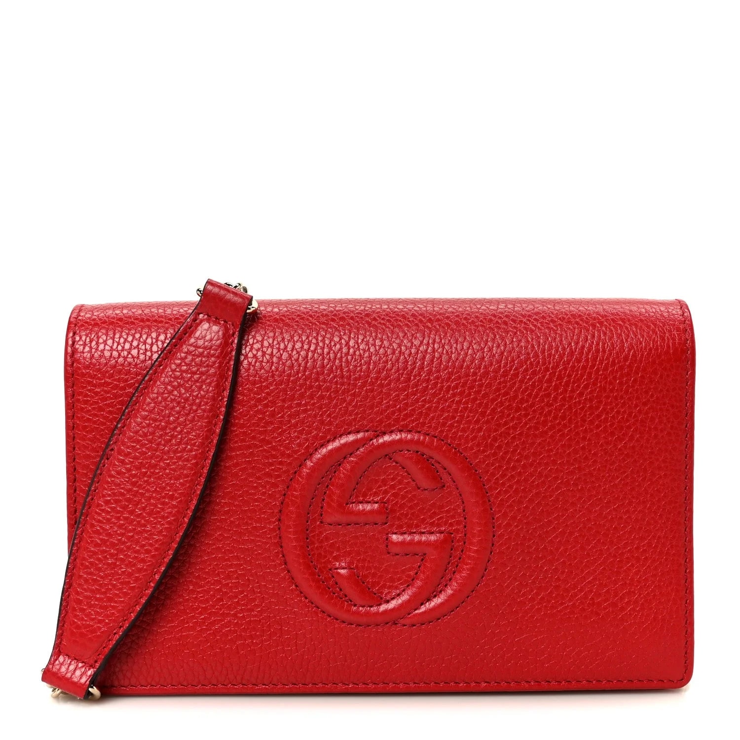 Gucci — Pebbled Soho Wallet on Chain Tabasco — Handbag — resale