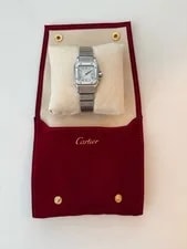 Cartier — 24mm Cartier Santos Galbée Automatic Stainless Steel White Dial 1990s — Watch — resale