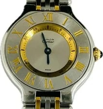Cartier Mast 21 W10073R6 1340 Stainless Steel / Gold Plated 28mm Quartz #WJW422 3