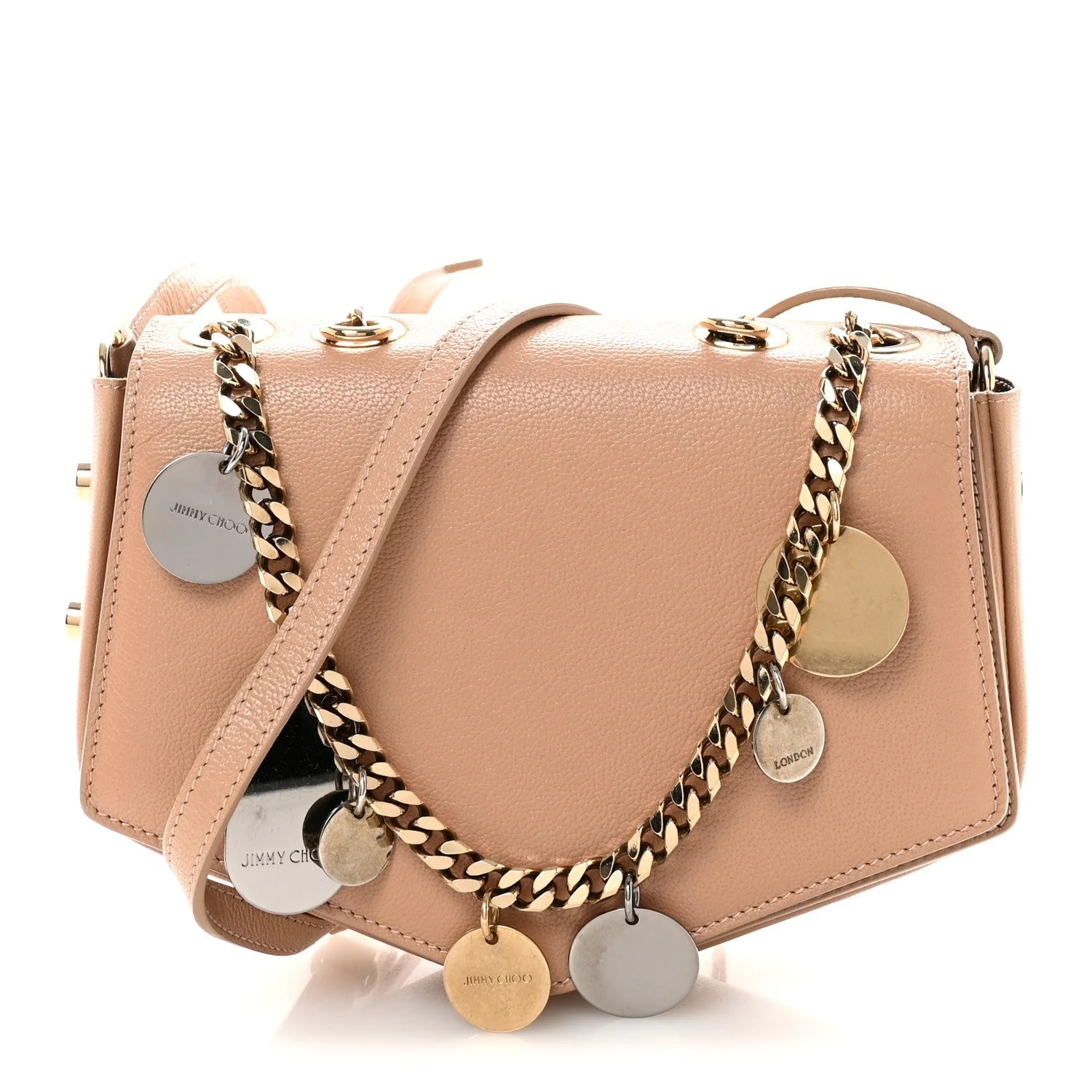 Jimmy Choo — Soft Grained Arrow Crossbody With Chain Ballet — Handbag — resale