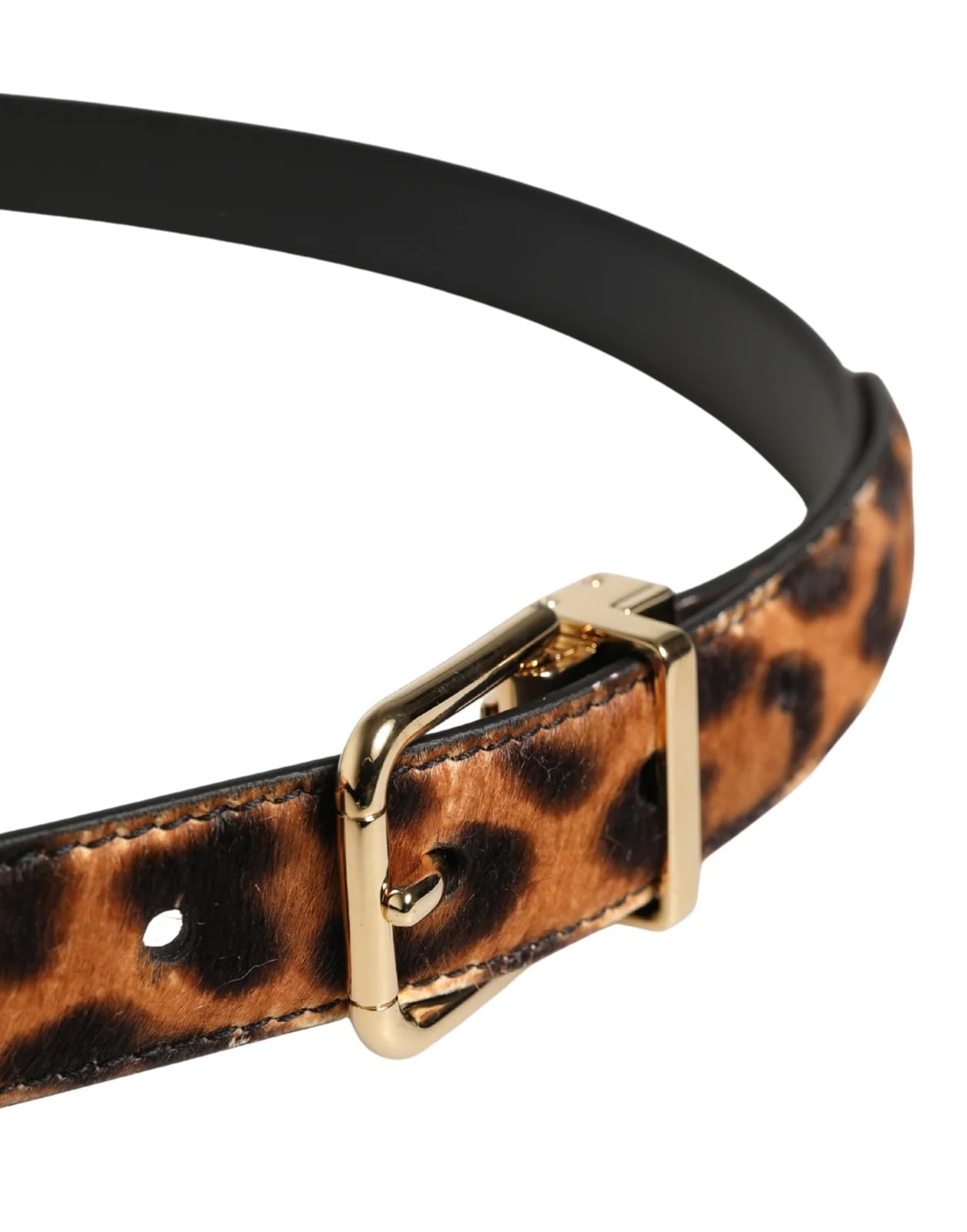 Dolce & Gabbana Calf Fur Leopard Metal Buckle Belt 3