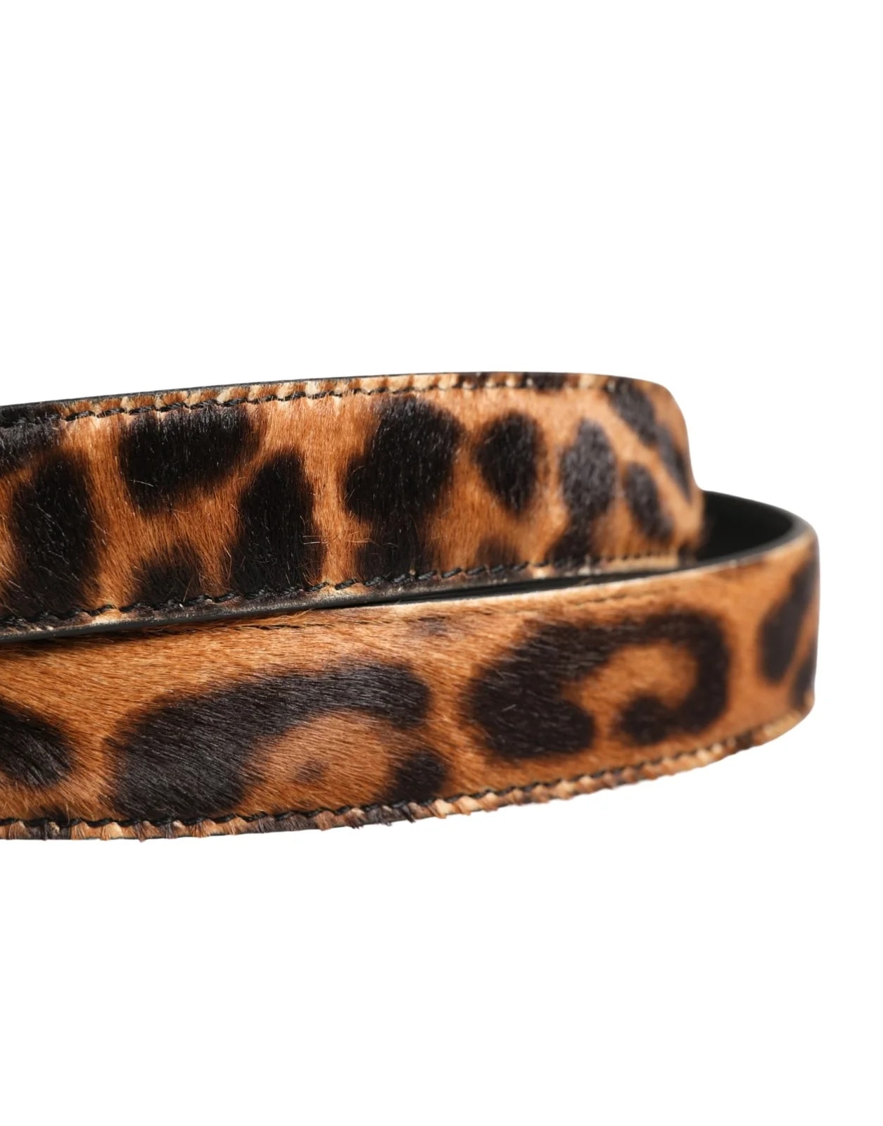 Dolce & Gabbana Calf Fur Leopard Metal Buckle Belt 4