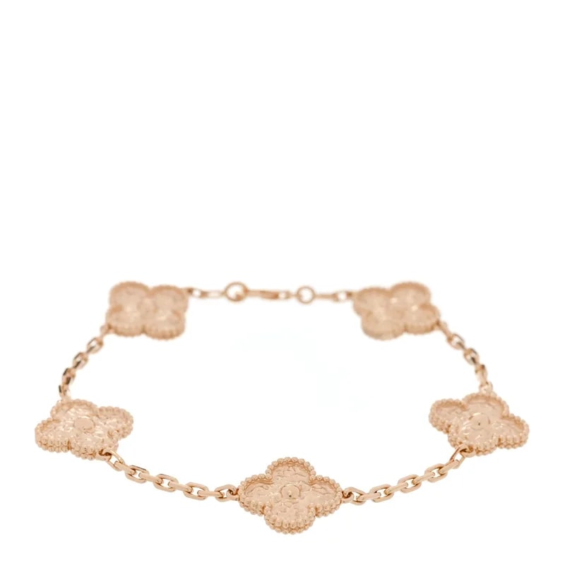 18K Yellow Gold 5 Motifs Alhambra Bracelet 2