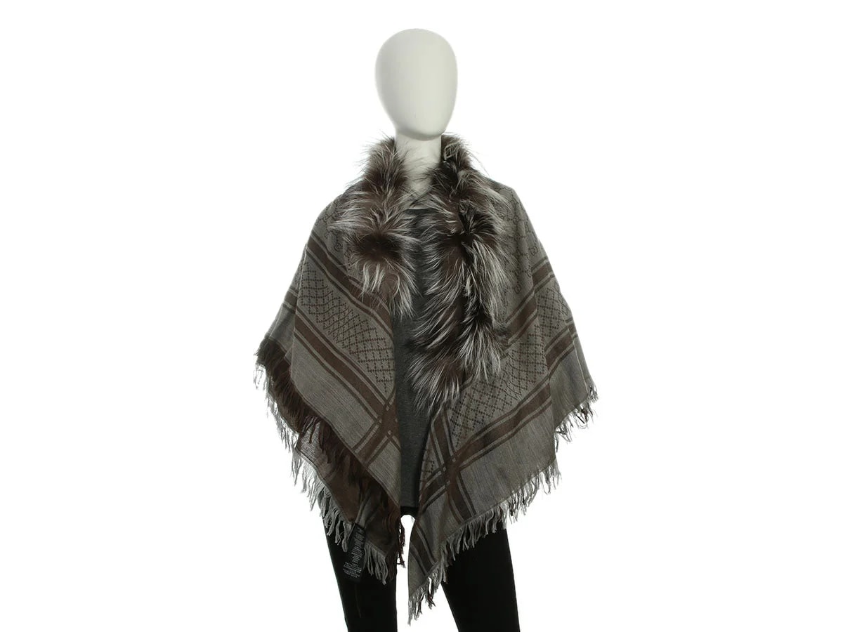 Gucci Fox-Trimmed Shawl 3