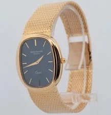 Patek Philippe Ellipse Blue 18K Yellow Gold 30mm 3857/1 Quartz 3