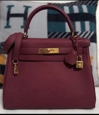 Hermès — Hermès Kelly 28 Rough Grenate — Handbag — resale