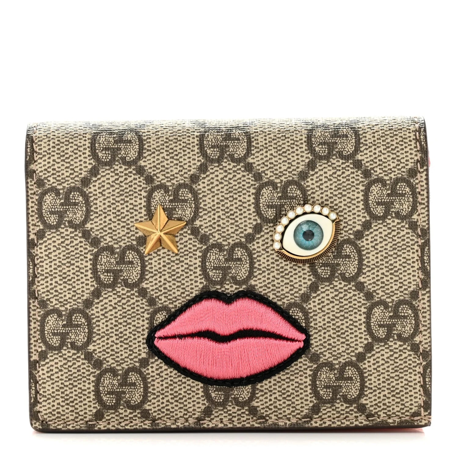 Gucci — Face Embroidered Card Case Wallet — Accessory — resale