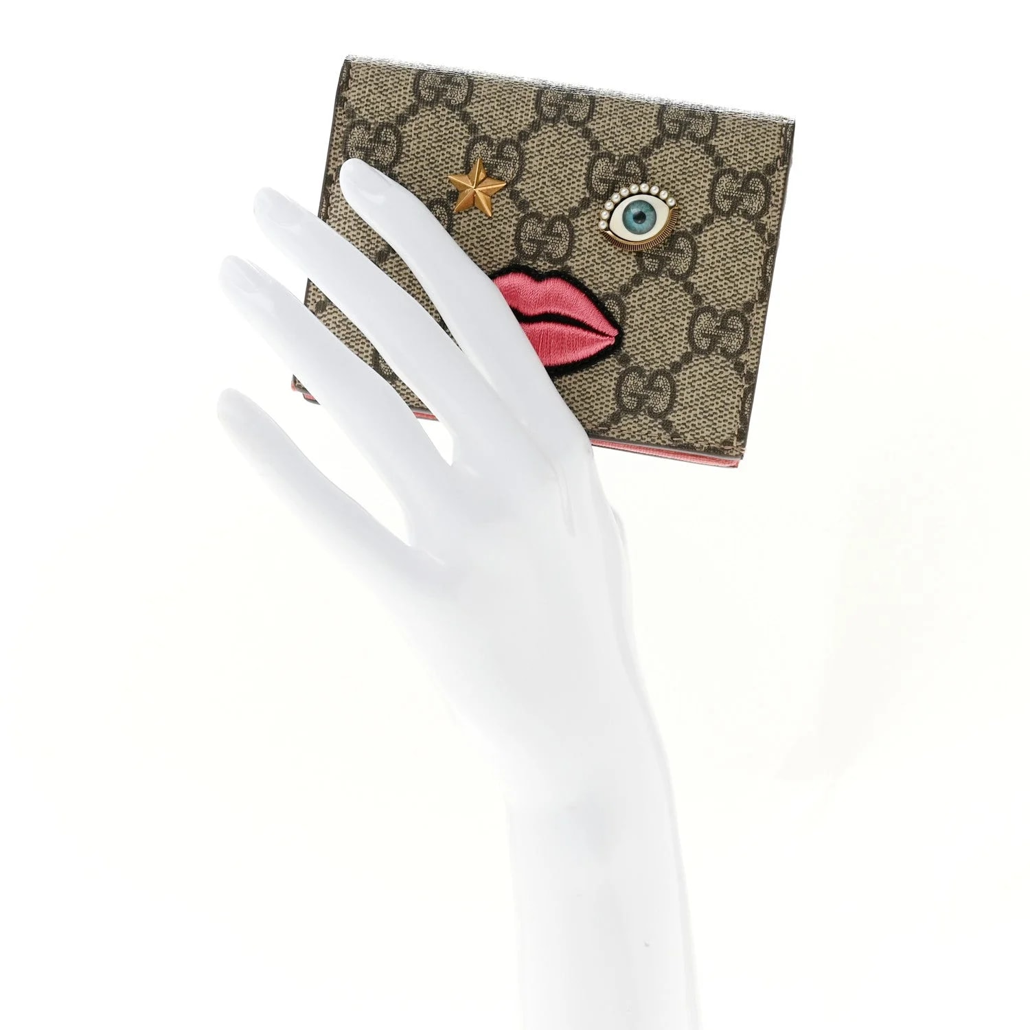 Face Embroidered Card Case Wallet 2