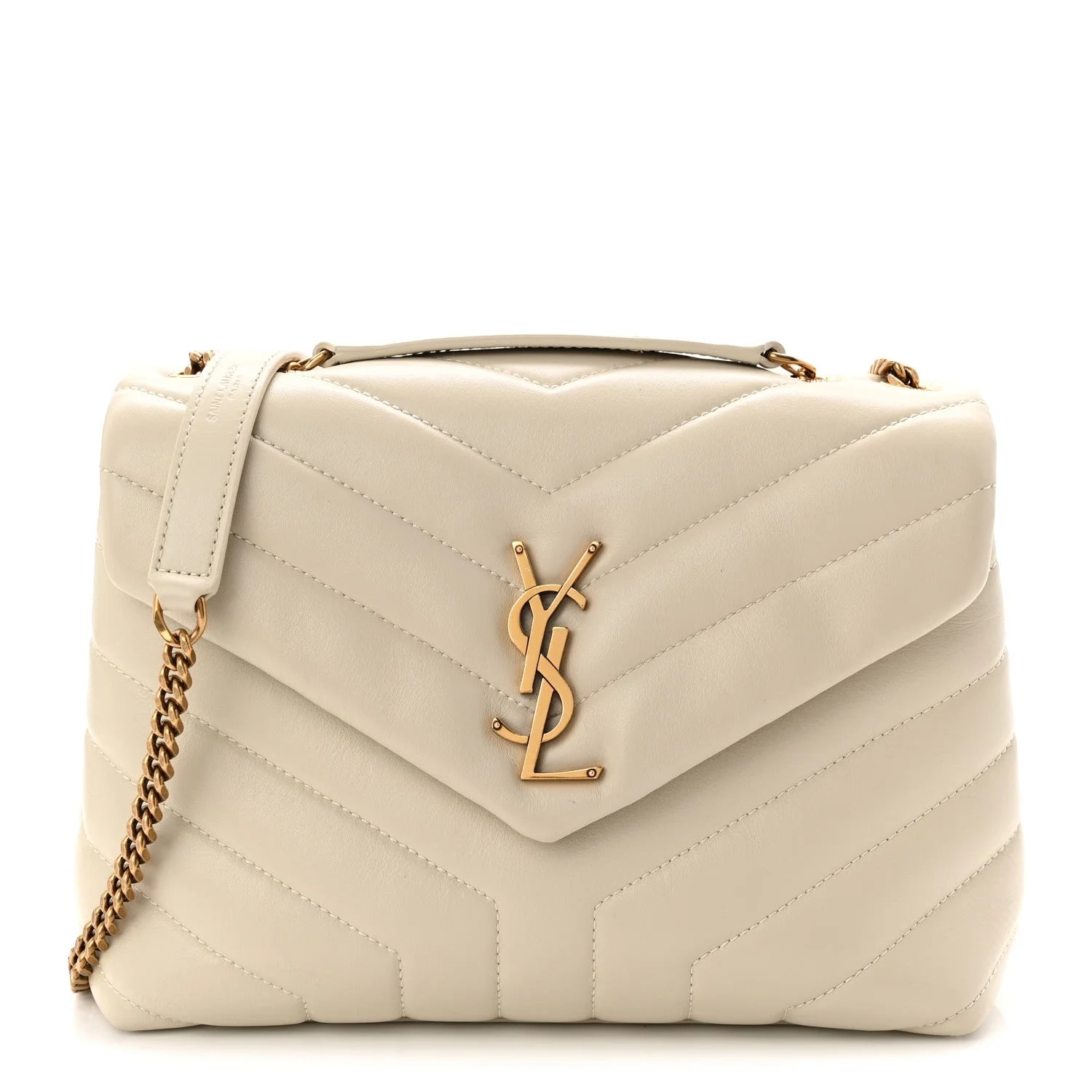 Saint Laurent — Y Small Loulou Chain Satchel Crema Soft — Handbag — resale