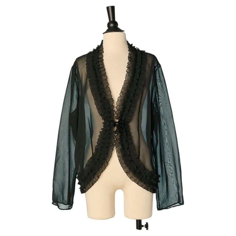 Krizia — See-through Polyester Shirt With Ruffle Edge PER TE By Krizia — Clothing — resale