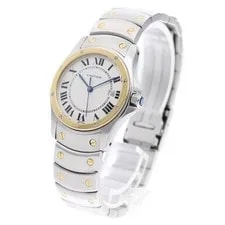 Cartier — Cartier Santos Octagon LM W2001583 29mm Ss/yg Beige Dial Date Quartz #C402 — Watch — resale