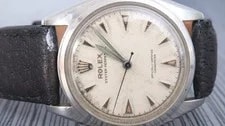 1950s Stainless Rolex Oyster Perpetual Chronometer Ref. 6084 32mm Honeycomb Dial 2