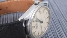 1950s Stainless Rolex Oyster Perpetual Chronometer Ref. 6084 32mm Honeycomb Dial 4