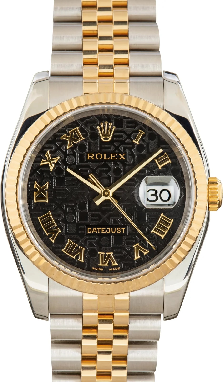 Rolex — Rolex Datejust 36 Two-Tone Ref 116233 Black Jubilee Roman Dial — Watch — resale