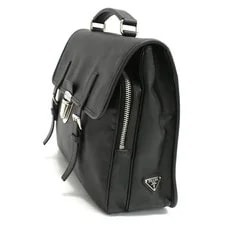 Prada Briefcase Business Travel Triangle Logo Plate 2