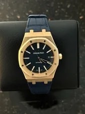 Audemars Piguet — Audemars Piguet Royal Oak 41mm AP 15400OR Rose Gold & Blue Dial &Box — Watch — resale