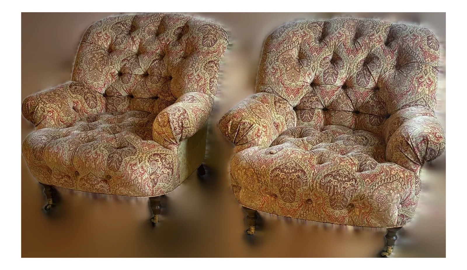 George Smith — Pair of George Smith Style Tufted Club — Furniture — resale