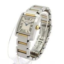 Cartier Tank Francaise SM W51007Q4 8******* Silver 18K Yellow Gold 2